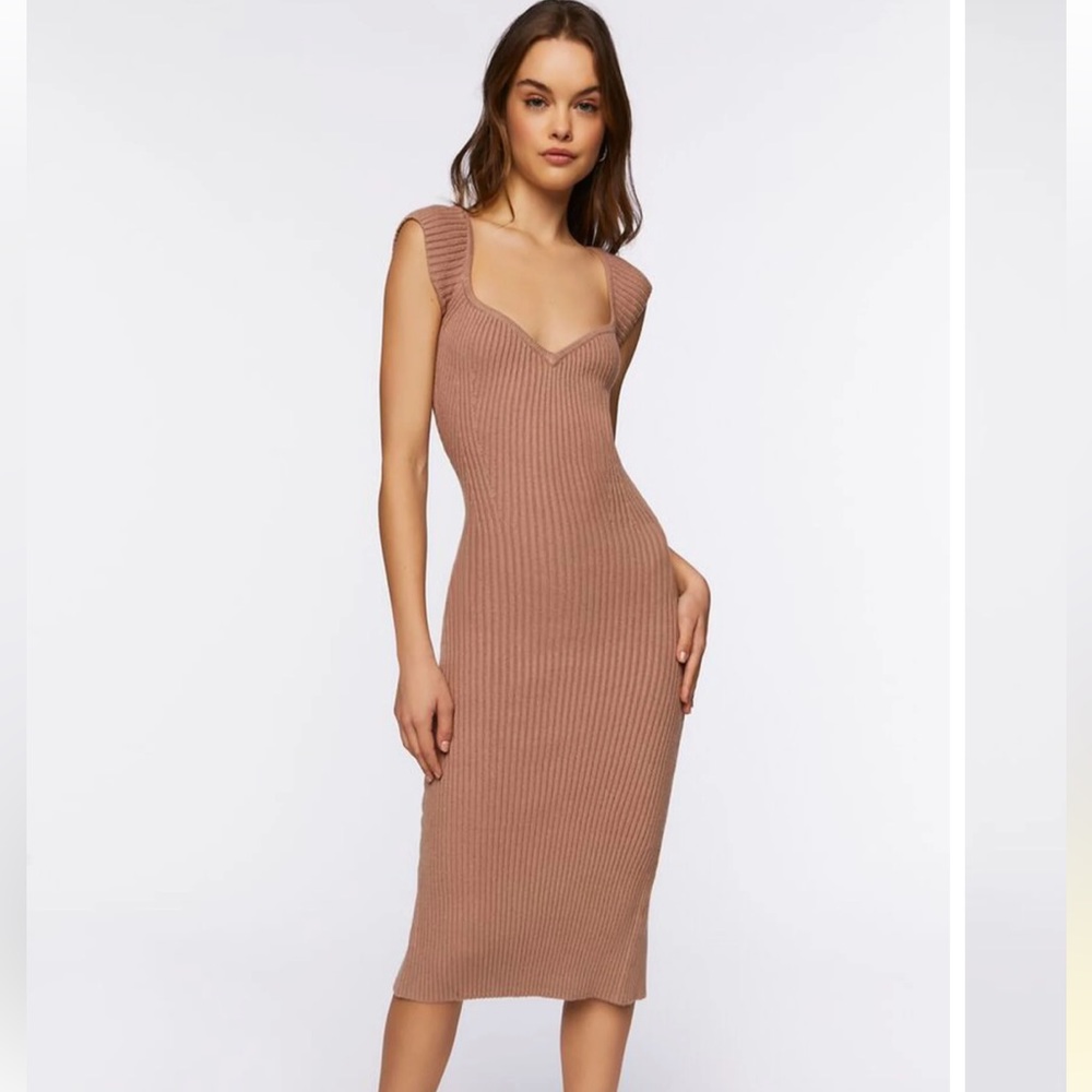 F21 Sweater Knit Ribbed midi dress
